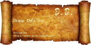 Dupp Dóra névjegykártya